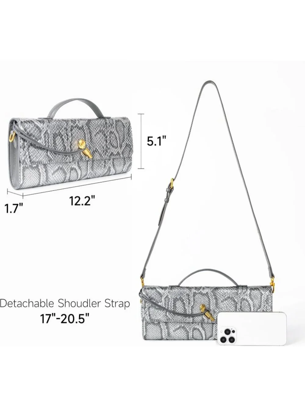Women Sterling Python Leather Suede Woven Clutch Purse For Evening Crossbody Bag